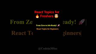 React Roadmap for Beginners — From Zero to Job-Ready! 🚀#shorts #react