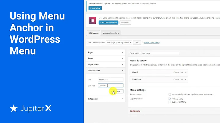 Using Menu Anchor in WordPress Menu