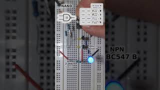 Logic Gates on breadboard - compilation: NOR, NAND, AND, XOR; #npn, #logicgates