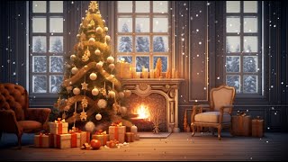 Cozy Winter Ambience - Crackling Fireplace, Blizzard Sounds, Snow Fall &amp; Howling Wind for Relaxation