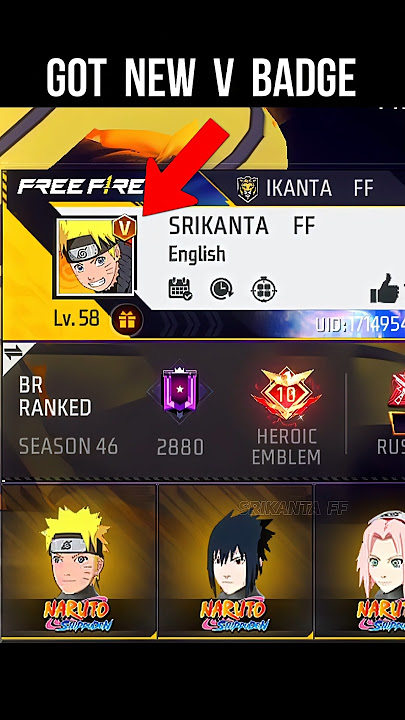 Got New V Badge 🔥 New V Badge Update in Free Fire #srikantaff