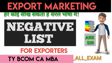 Negative List Of exports Commerce Tybcom sem 5 MBA NCERT #Abdulsir