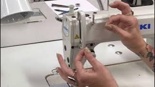 Threading a Juki industrial single needle sewing machine