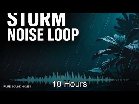 Tropical Storm Noise Loop for Deep Sleep | 10 Hours Black Screen White Noise for Sleep
