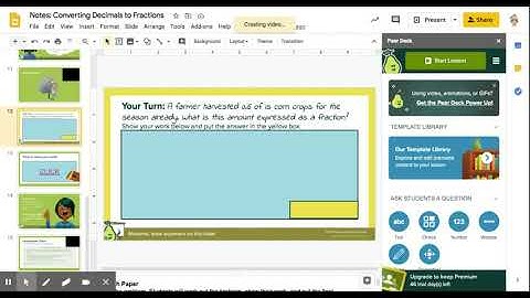 Notes: Converting Decimals to Fractions - Google Slides