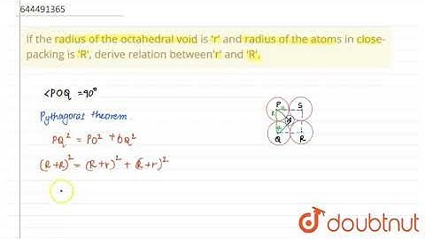 If the radius of the octahedral void is 