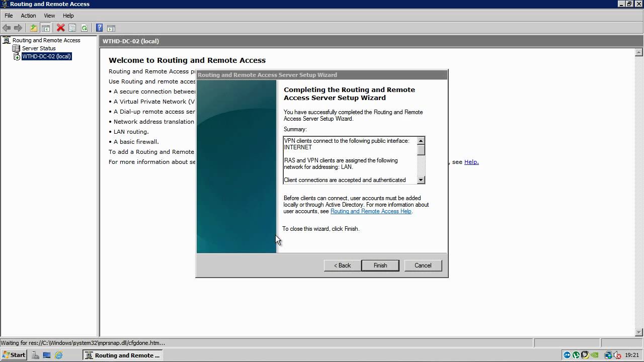 Routing and Remote Access - Windows Server 2008 SP2