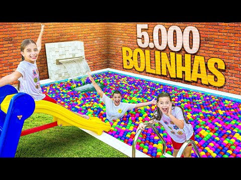 ENCHI NOSSA PISCINA COM MILHARES DE BOLINHAS ! ! ! 5000 BOLINHAS !