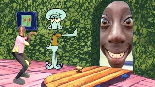 Squidward kicks Tenge Tenge out of his house