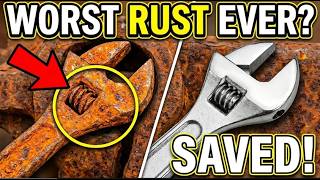 Worst Rust Ever wrench Restoration  Impossible Transformation  Adjustable Wrench