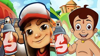 Subway surfers Classic 🆚 Chhota Bheem Adventure Run Map Comparison screenshot 2