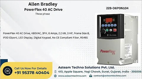 Rockwell Automation PowerFlex 40 AC Drive three phase 22B-D6P0N104, 22B-D010N104, 22B-D012N104