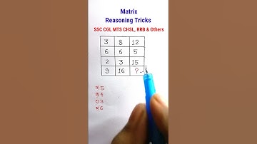 Matrix Reasoning in Hindi| Reasoning Classes| Reasoning for SSC CGL GD CHSL CRPF| #shorts