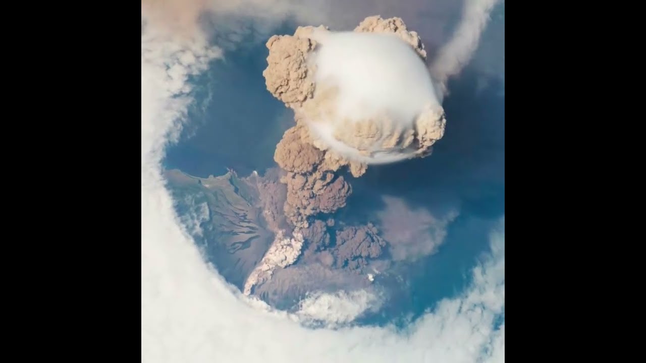 Sarychev Peak Eruption On 12 June 2009 Oblique Satellite View