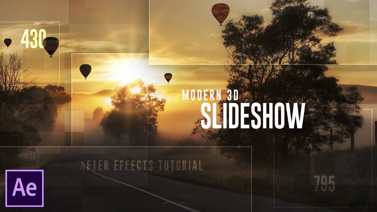 Modern 3d Slideshow In After Effects After Effects Tutorial Youtube