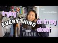 trying on EVERYTHING in my closet (declutter) | Vanessa Nagoya