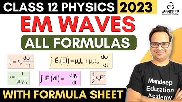 Electromagnetic Waves Class 12 Physics all Formulas with Formula Sheet PDF | Board Exam 2023