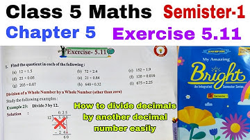 Class 5 Maths Exercise 5.11 in Hindi | Short Trick | Division of Decimals | My Essential Mathematics