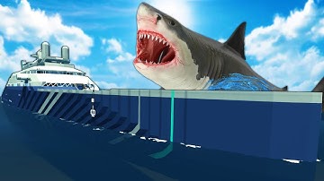 A Giant MEGALODON Attacked My SUPER YACHT! (Stormworks Multiplayer)