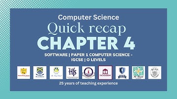 Quick recap Chapter 4 Software | Paper 1 Computer Science - IGCSE | O Levels