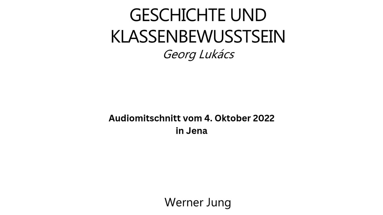 Georg Lukács: Geschichte und Klassenbewusstsein