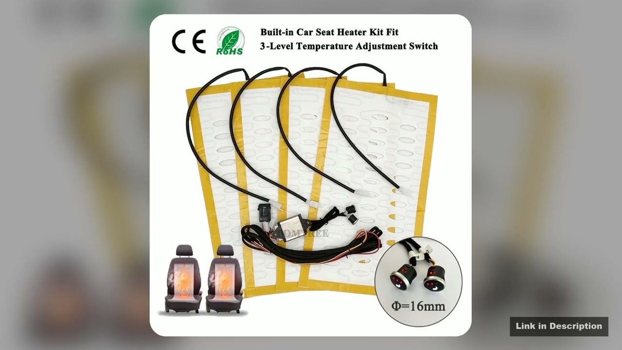 Universal BuiltIn Car Seat Heater 12V Alloy Wire Heating Heat Pads 3Level Dual Round Control