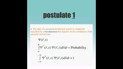 Quantum Mechanics First postulate