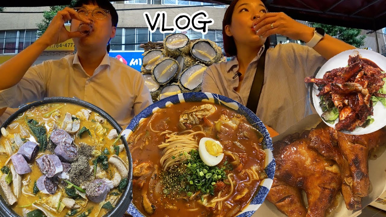 [토마토짬뽕편] 금주 선언할 뻔한 사연🚲먹방브이로그 (김밥,순대곱창전골,포케,종로3가 포장마차,자메이카 통다리,돼지갈비,꼬마김밥) KOREAN FOOD MUKBANG VLOG