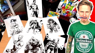 Drawing Batman, Lobo, Bane, Logan, Punisher, Wonder Woman & Moonknight! *DRAWLICIOUS! screenshot 4