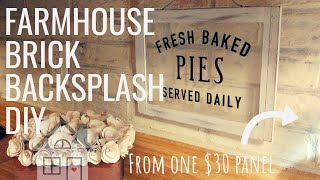 DAY 14 TUTORIAL: DIY Farmhouse Brick Backsplash | Brick Paneling DIY | Farmhouse DIY | Fixer Upper