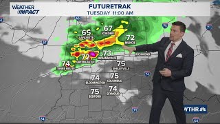 Scattered Storms Arriving Into Indiana Late Morning, Early Afternoon Tuesday Storm Chance
