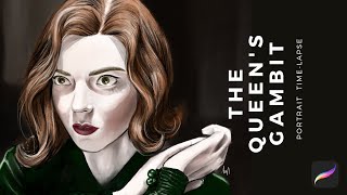 The Queen's Gambit | Beth Harmon Portrait | Anya Taylor-Joy | Painting