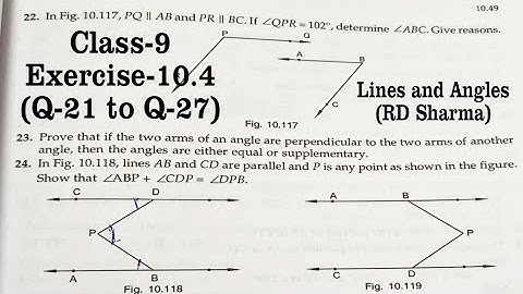 RD Sharma Ex 10.4 Q21 to Q27 Solutions for Class 9 Math Chapter 10 Lines and Angles