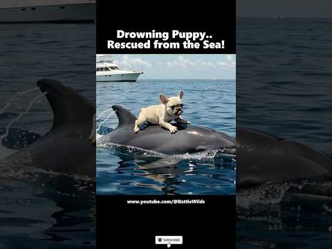 Puppy Almost Lost Its Life!‼️Its Last Hope Was a Dolphin! #bulldog #dolphin
