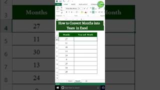Convert Months into Years in Excel | Easy Formula | Excel Tips #exceltipsandtricks #excel #formula