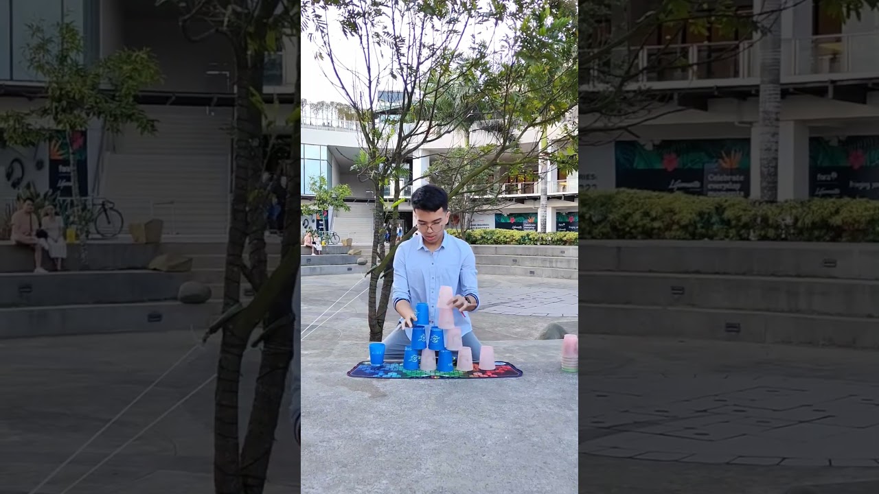 Sport Stacking Fast: White and Pink 2 Colored Cycle in 6.877 Seconds! 