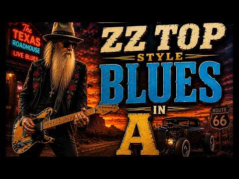 ZZ Top Style Blues in A | Texas Roadhouse Blues | Backing Track