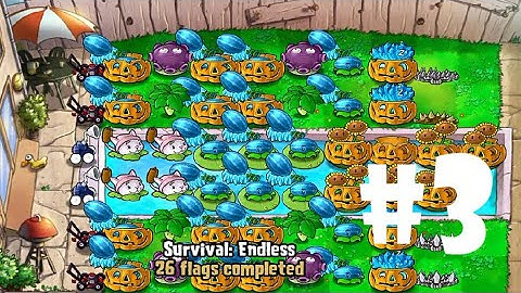 Plants vs Zombies | Survival: ENDLESS (28 Flags Completed) PART 3 (iOS Android)