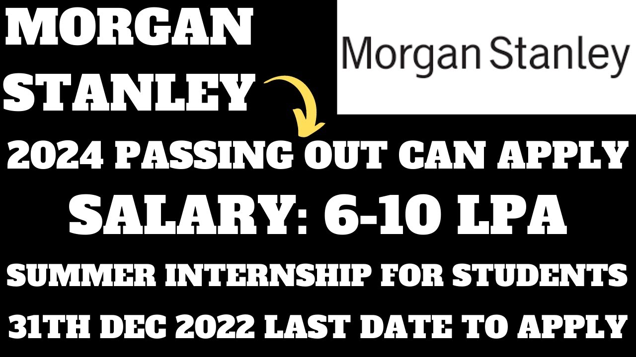 SUMMER INTERNSHIP FROM STANLEY FOR 2024 PASSING OUT STUDENTS