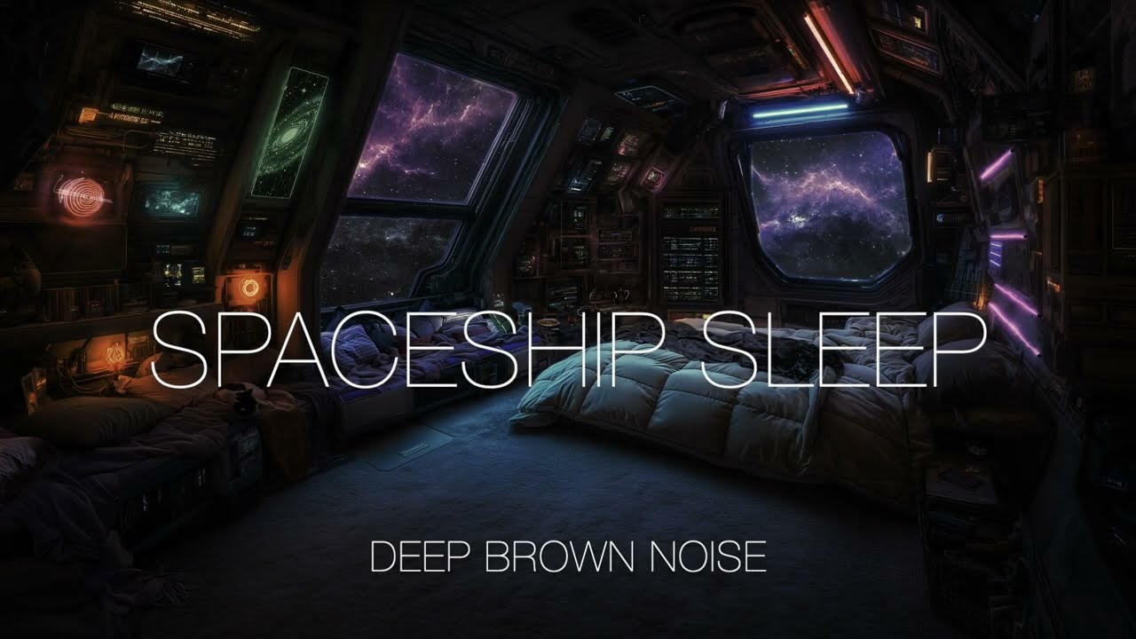 Brown Noise for Deep Sleep | Spaceship Bedroom Ambience | 8 Hours