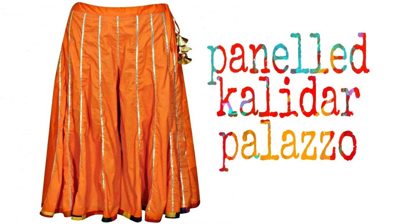 Panelledkalidarshararaskirt style Designer Palazzocutting  stitching