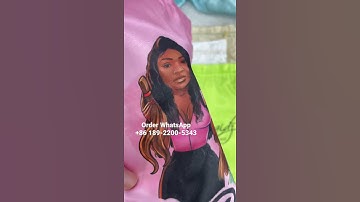 Custom logo printed satin silk drawstring bags for hair / wig packaging in different sizes