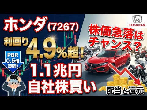 【ホンダ(7267)】配当利回り4.9%＆1.1兆円自社株買い！PBR0.5倍の「超割安」株は今が買い時か？中国事業の苦戦と今後の株価見通しを徹底分析