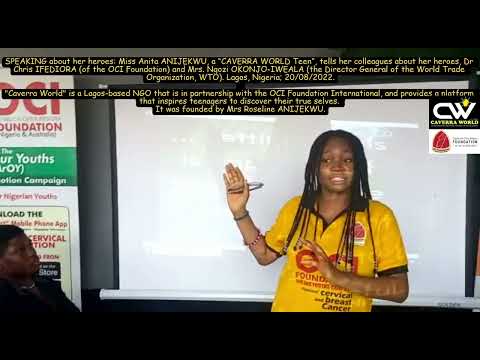 Miss Anita ANIJEKWU of the CAVERRA WORLD speaks about Chris IFEDIORA & Ngozi OKONJO-IWEALA; 20/8/22