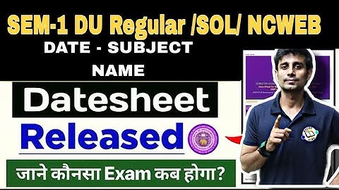 DU SOL 1st Semester 2025: 👇Exam datesheet Complete Explanation Details! #du#sol#ncweb exam tips| 👌
