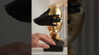 Thinker Statue Silence is Gold  | Modern Abstract Home Decor | No Hear No See No Speak Sculpture