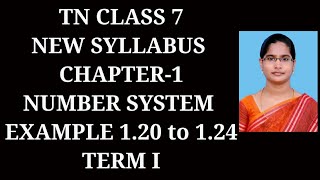 7th Maths T-1 Ch-1 Number System | Example 1.20 to 1.24 | Samacheer One plus One channel