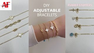 DIY Adjustable Bracelet with Rubber Stopper Slider Clasp, Customizable