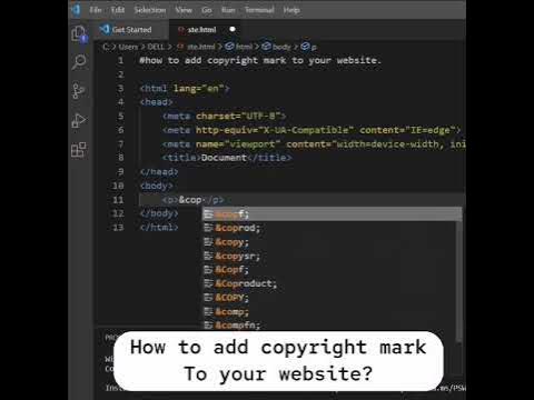How to Add Copyright Mark (C) to Your Website | HTML Tips! | #html # ...