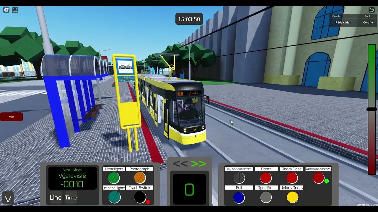 Roblox rails of Ostrava-linka 4 výluka-směr Hulváky-tram: Škoda ForCity Smart 40T Roblox#107 #tram